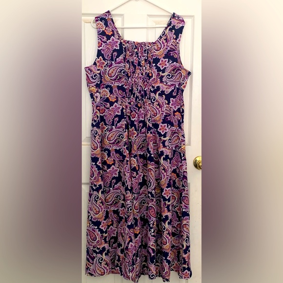 NWT Koret Paisley Dress with ruched back, PXL - Picture 3 of 4